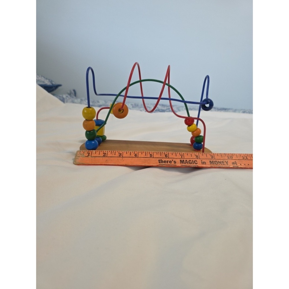 Wooden Bead Maze Toddler Toy Sensory Activity Center Colorful Roller Coaster